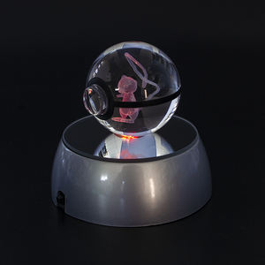 Vente de gros Laser 3d coloré personnalisé LED Crystal Poke Ball Pocket Monster K9 Crystal Glass Poke Ball - Product Image 6
