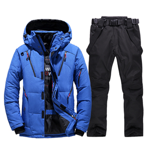 Combinaison de ski d'hiver <span class=keywords><strong>pour</strong></span> hommes, veste et <span class=keywords><strong>pantalon</strong></span> coupe-vent chauds <span class=keywords><strong>pour</strong></span> le camping, les sports de <span class=keywords><strong>montagne</strong></span>, le snowboard, fermeture à glissière grande taille - Product Image 3