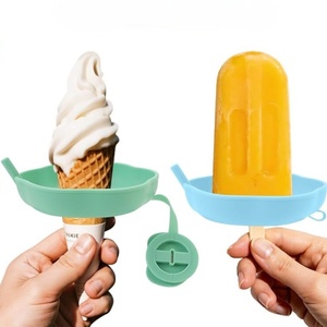 Supports à sucettes glacées en silicone, sans BPA, anti-déversement pour cornets de crème glacée avec paille, réutilisables - Product Image 1