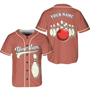 Camiseta de equipo de béisbol y bolos personalizable Nombre personalizado y uniforme de equipo para fanáticos Camiseta de béisbol elegante - Product Image 5
