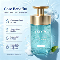 Gel Douche Moussant Bleu 500ml - Nouveau Gel Lavant Corporel Rafraîchissant & Hydratant - Mousse Riche pour Femme