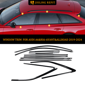 Accessori auto nera per finestra cromata per finestra decorativa per Audi A6 <span class=keywords><strong>Allroad</strong></span> A6 S6 RS6 Avant C8 2018-2025 - Product Image 5