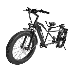 High Quality 500w 750w 1000w Twin Classic Tandem Adult Bike 48v Litium Battery 7 Speed Fat Tire Electric Bicycle With Pedals