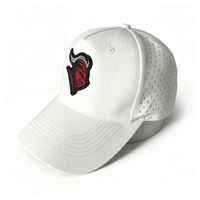 Kustom topi Trucker Snapback 6 Panel topi performa berlubang nilon boring Laser dengan tambalan karet