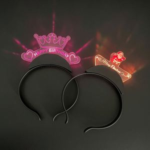 Serre-tête LED clignotant Nouveauté 2026 Taille unique avec plaque acrylique personnalisable 15 couleurs disponibles Concert Noël - Product Image 1