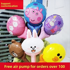 [Hengyue] Ballon jouet pour enfants en <span class=keywords><strong>film</strong></span> d'aluminium avec bâton de maintien, motif dessin animé, pour promotion sur le terrain et cadeau d'animation de rue - Product Image 2