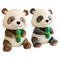 Usine En Gros Super Doux En Stock 23CM Petit Animaux En Peluche Mignon Panda En Peluche Jouet Oreiller Avec Bambou