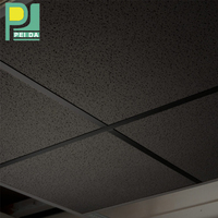 Plafonds suspendus insonorisants pour l'intérieur, dalles de plafond en fibres minérales noires pour hôtels