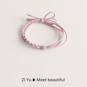 Lazo para el pelo tejido a mano al estilo coreano para mujer, con un estilo simple y elegante. Una banda elástica para el cabello extremadamente hermosa. - Product Image 5