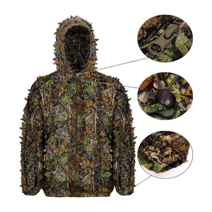 Combinaison <span class=keywords><strong>de</strong></span> camouflage légère et respirante imperméable en softshell 3D à motif feuillage pour la <span class=keywords><strong>chasse</strong></span> en forêt et en jungle - Product Image 2