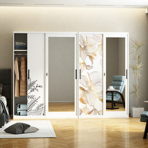 Armario de Acero Impreso con Espejo y Caja Fuerte Pequeña, Antioxidante, Gran Capacidad, Armario de Almacenamiento para Dormitorio, Guardarropa Personalizable - Product Image 3