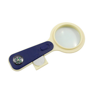 Lupa de Mano de Plástico con Luz LED de Alta Definición, Lente Óptica de Lectura, Aumento de 5x, 50 mm, Color Atardecer - Product Image 1