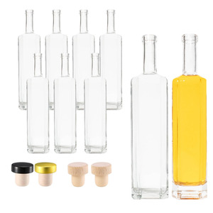 Phẳng rượu chai Vodka Tequila rum Whisky rượu chai thủy tinh tùy chỉnh 200ml 500ml 700ml 750ml rượu chai thủy tinh - Product Image 1