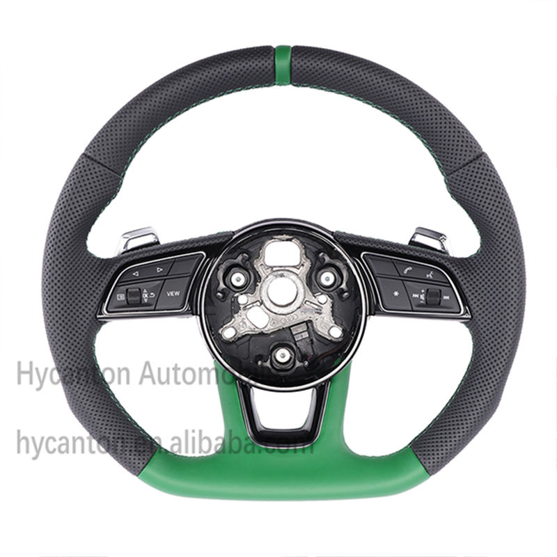 Perforated Smooth leather+Green flat bottom