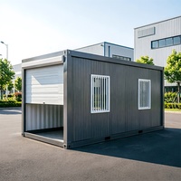 Garage métallique préfabriqué portable de 20 pieds, mini-conteneur modulaire pliable pour garage de voiture et usage en parking