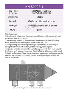Remolque de Baño Portátil de Lujo Personalizado al por Mayor de Fábrica, con 2 Cabinas, Diseño Moderno para Exteriores, Inodoro y Ducha - Product Image 5
