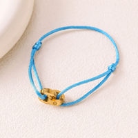 Bracelet tressé réglable en acier inoxydable avec double anneau, style corde, pour femmes et hommes