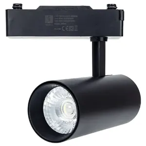 Faretto LED da binario nero, 24W, 2 fili, ideale per illuminazione decorativa e commerciale in spazi interni. - Product Image 1