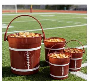 Cubo de Plástico Reutilizable de 32 oz con Asa, Temática de Fútbol Americano, para Fiestas de Tailgating, para Hielo, Vino, Aperitivos, Cerveza y Bebidas - Product Image 1