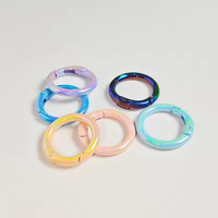 Llavero de Metal con Gancho de Hebilla Redonda de Aleación de Color con Recubrimiento UV de Alta Calidad y Bajo Precio para Accesorios de Bricolaje