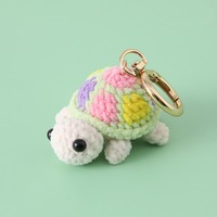 Porte-clés tortue au crochet fait main, mini breloque tortue mignonne, pendentif animal marin pour sac, accessoire de sac tricoté et tissé