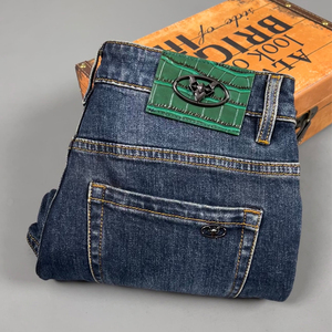 Jeans haut <span class=keywords><strong>de</strong></span> gamme pour hommes, coupe droite, pour le printemps et l'automne, nouvelle collection 2026, élastiques, décontractés, longs, production d'usine - Product Image 2