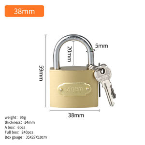 Candado de pintura estilo cobre de 20-75mm candado de hierro de pintura de Color dorado candado barato cerraduras populares - Product Image 6