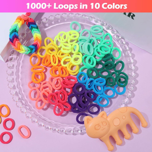 Kit de fabrication de bracelets élastiques en tissu (plus de 1000 pièces) – Loisirs créatifs <span class=keywords><strong>pour</strong></span> filles de 8 <span class=keywords><strong>à</strong></span> 12 ans – Bandes de tissage <span class=keywords><strong>pour</strong></span> <span class=keywords><strong>métier</strong></span> <span class=keywords><strong>à</strong></span> <span class=keywords><strong>tisser</strong></span> – Jouets DIY – Cadeaux d'anniversaire <span class=keywords><strong>pour</strong></span> enfants - Product Image 3