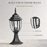 Lampe de poteau extérieure en aluminium LED E26 E27 GU10 IP44, pour jardin, maison, portail principal, pilier, avec abat-jour en verre