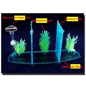 LED Light Acrylic Three Splits Betta Fish Bowl Triple <strong>Bow</strong> Fighting Isolation Breed Box for <strong>Aquarium</strong> - Product Image 4