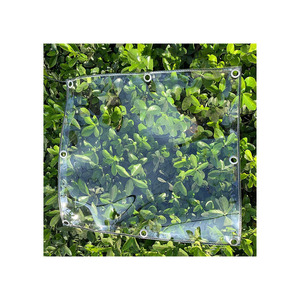 Patio clair étanche PVC bâche tricoté Patio couverture œillets câble attache résistant à la déchirure Camping plantes <span class=keywords><strong>serre</strong></span> couleur verte - Product Image 1