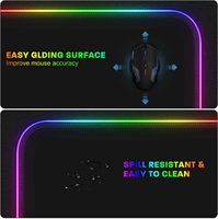 Tapis de Souris Gaming Grande Taille Antidérapant Étanche pour Clavier, Tapis de Souris RVB Personnalisable avec Logo