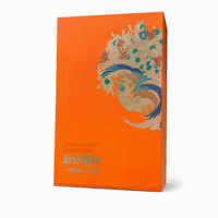 Boîte cadeau rigide à couvercle télescopique orange avec insert rond pour l'emballage de cadeaux d'affaires de Chenpi et de gâteaux au thé, personnalisable