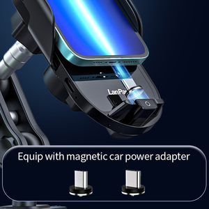 Support de téléphone portable pour voiture avec chargeur sans fil, fixation automatique, rotation à 360 degrés, compatible <span class=keywords><strong>iPhone</strong></span> Samsung - Product Image 4