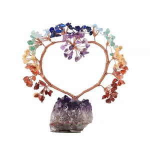 <b>Crystal</b> Heart <b>Tree</b> Amethyst Base Handmade Home Decoration - Product Image 1