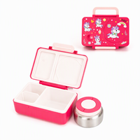 Boîte à lunch isotherme pour enfants, ensemble de boîtes bento à 3 compartiments pour l'école, les pique-niques en plein air, avec poignée