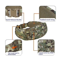 Ceinture tactique modulaire à profil bas multifonctionnelle résistante à l'usure avec doublure en maille, ceinture rembourrée résistante à l'usure, tactique