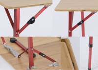 Mesa Plegable Ajustable en Altura, Mesa Plegable de Bambú Moso, Juego de Mesa y Sillas Plegables de Apertura Rápida para Acampar al Aire Libre