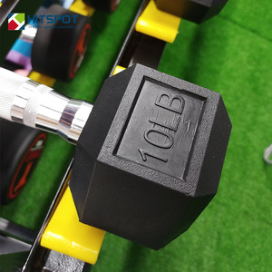 <span class=keywords><strong>Prix</strong></span> usine Gym Fitness Haltérophilie Équipement 2.5-50kg Hex Caoutchouc Enduit Solide En Fonte Haltères 5kg Poids Ensemble - Product Image 3