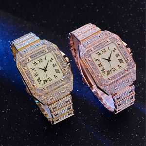 Montres Hip Hop Iced Out carrées scintillantes en quartz pour hommes et femmes, montres Bling entièrement serties de strass, montres de rappeur tendance (WT2249) - Product Image 5