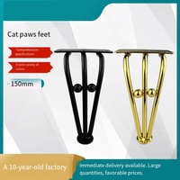 Pieds de patte de chat de conception simple matériel en acier laminé à froid pour jambes de canapé jambes de Table basse pied de meuble TV pied de Support de cuisine