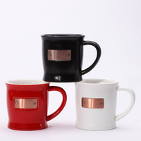 SWT Logo en cuivre personnalisé Souvenir nouveau Design logo personnalisé tasse à thé en céramique de café avec poignée