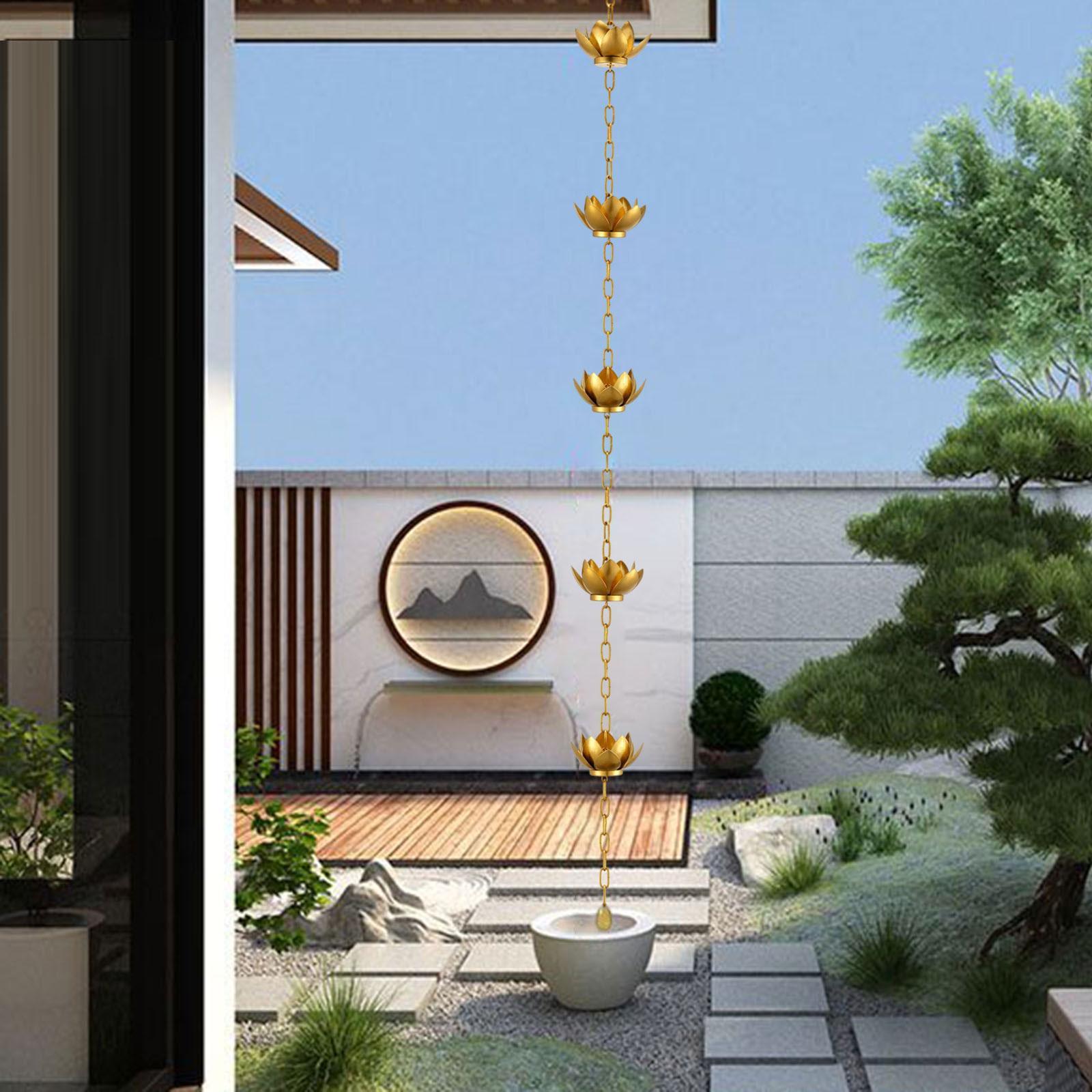 Cadena de lluvia de loto dorado