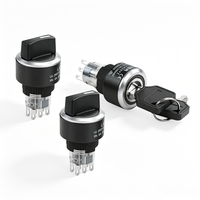 Sélecteur rotatif LA22Y 22 mm 2/3 positions IP65 en plastique, à clé, à verrouillage momentané, antistatique pour appareils électroménagers