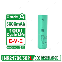 Batterie cylindrique rechargeable E-V-E 3,6 V INR21700 50PL 5000 mAh, 1000 cycles, 125 A à décharge élevée pour perceuse, outil électrique, robot, UAV, FPV