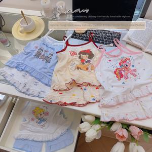 [Personalizzato] Completo Estivo per Bambine, Top Senza Maniche e Pantaloncini in Stile Coreano con Cartoni Animati in Lyocell per Bambine Più Grandi - Product Image 4