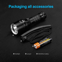 Lampe torche de plongée professionnelle T6 LED IPX8, profondeur de plongée 50m, portée 500m, alimentée par batterie 18650, en alliage d'aluminium, lampe torche LED portable