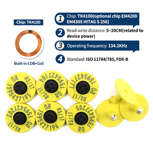 JCET010 मवेशी भेड़ सुअर कस्टम tpu के लिए एनएफसी पशु कान टैग आरएफआईडी कान टैग - Product Image 4