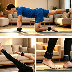 Ensemble de poids pour poignets et chevilles, 2 bracelets réglables en silicone, ultra-résistants, 2 lb/4 lb, pour seniors, sports et exercices - Product Image 2