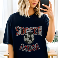 Design personnalisé pour maman de footballeuse, design en strass à transfert thermique pour t-shirt